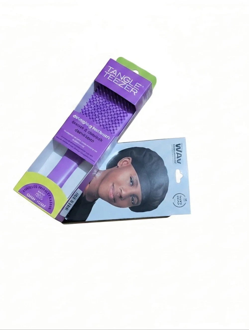 Purple Detangling Hairbrush - Purple Black Wave Hair Cap